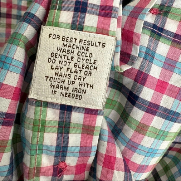 Peter Millar Cotton Plaid Button Down Shirt Size M - Picture 8 of 13